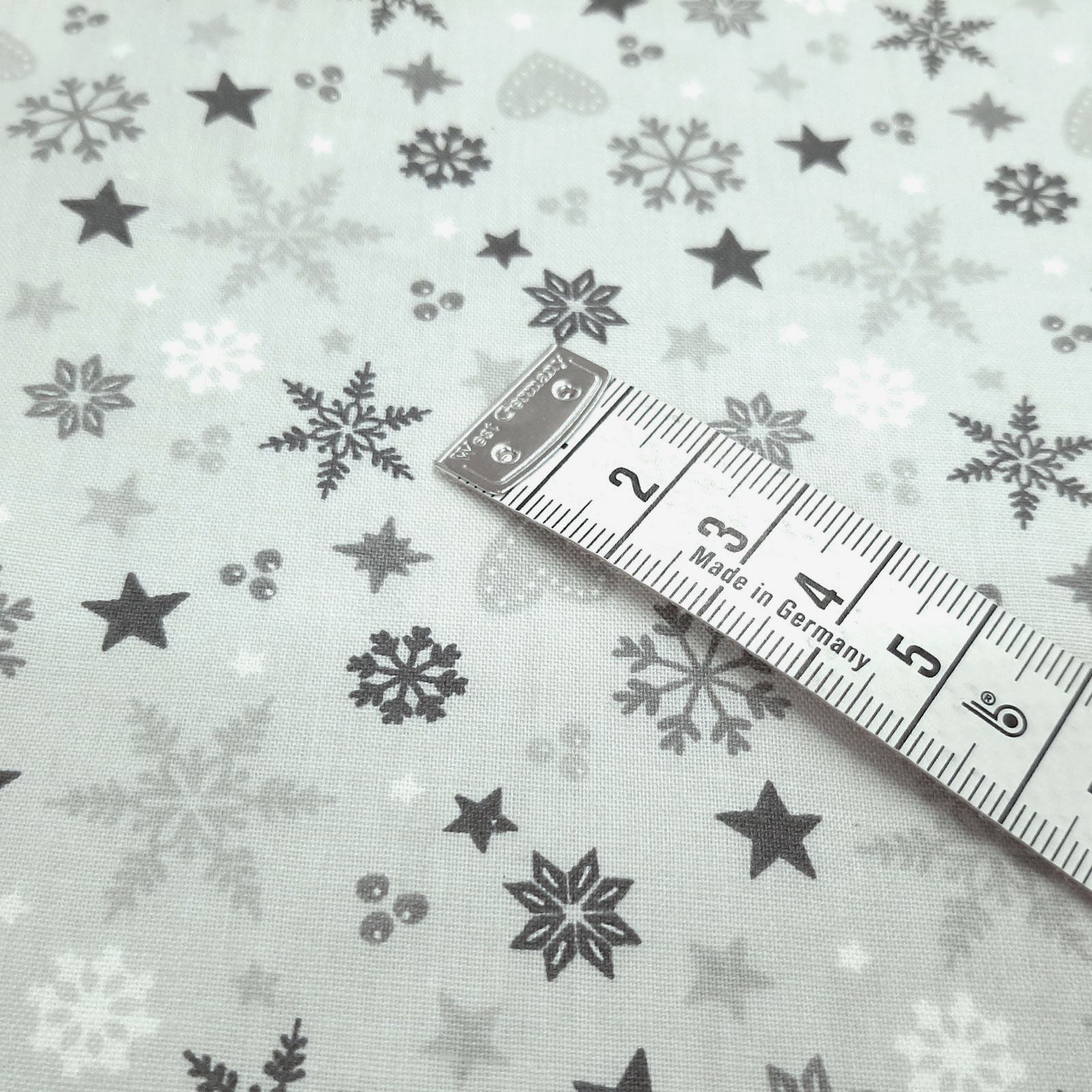 Tecido de Natal "Christmas Time" - largura extra 160cm - Cinzento