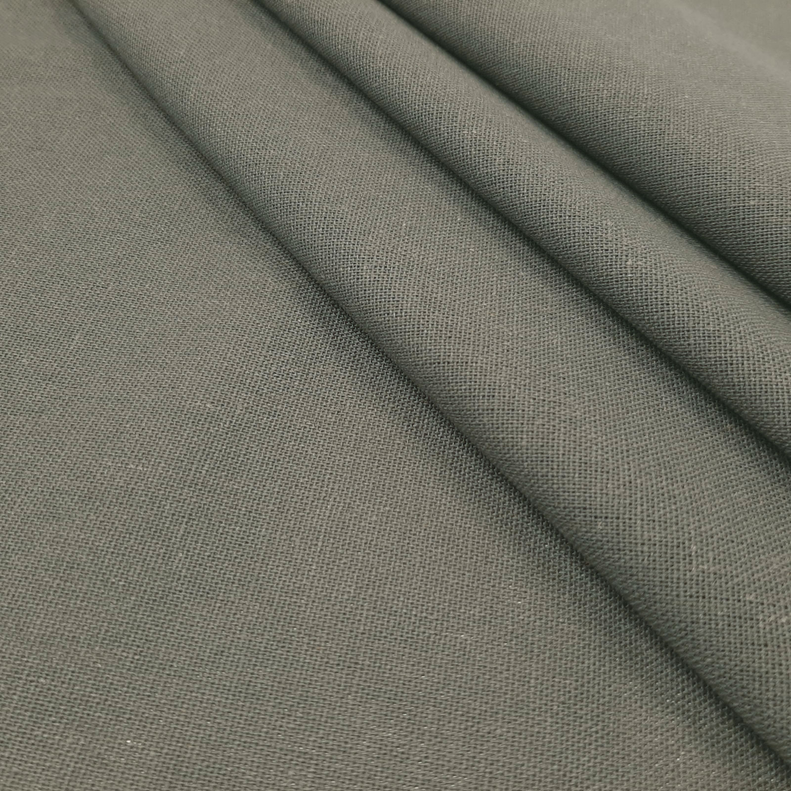 Bella - tecido de linho natural de algodão - Cinza Escuro