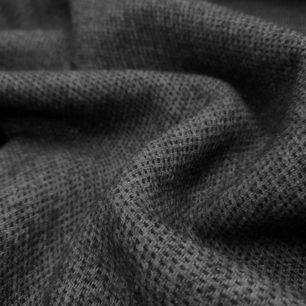 Manal - Tecido de lã aveludado - cinzento-preto