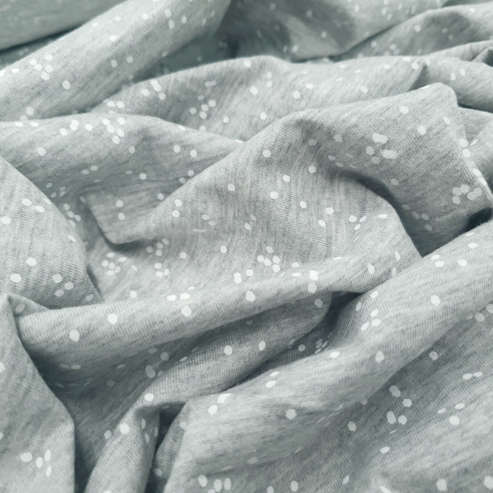 Varda - Camisola de algodão com pintas - cinzento-melange