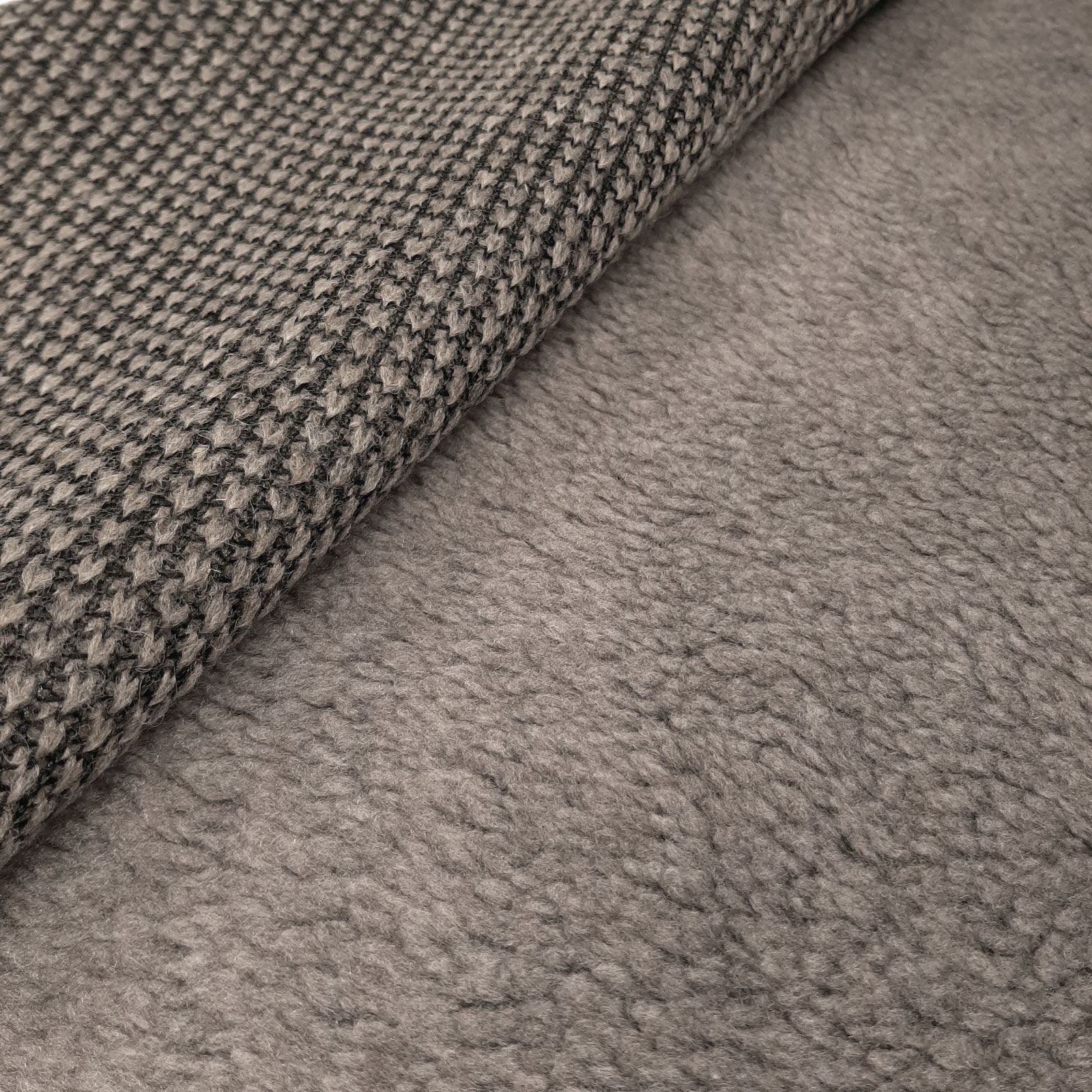 Addy - Pele de Borrego de tecido duplo Thermo Wool / Tricotada - Taupe