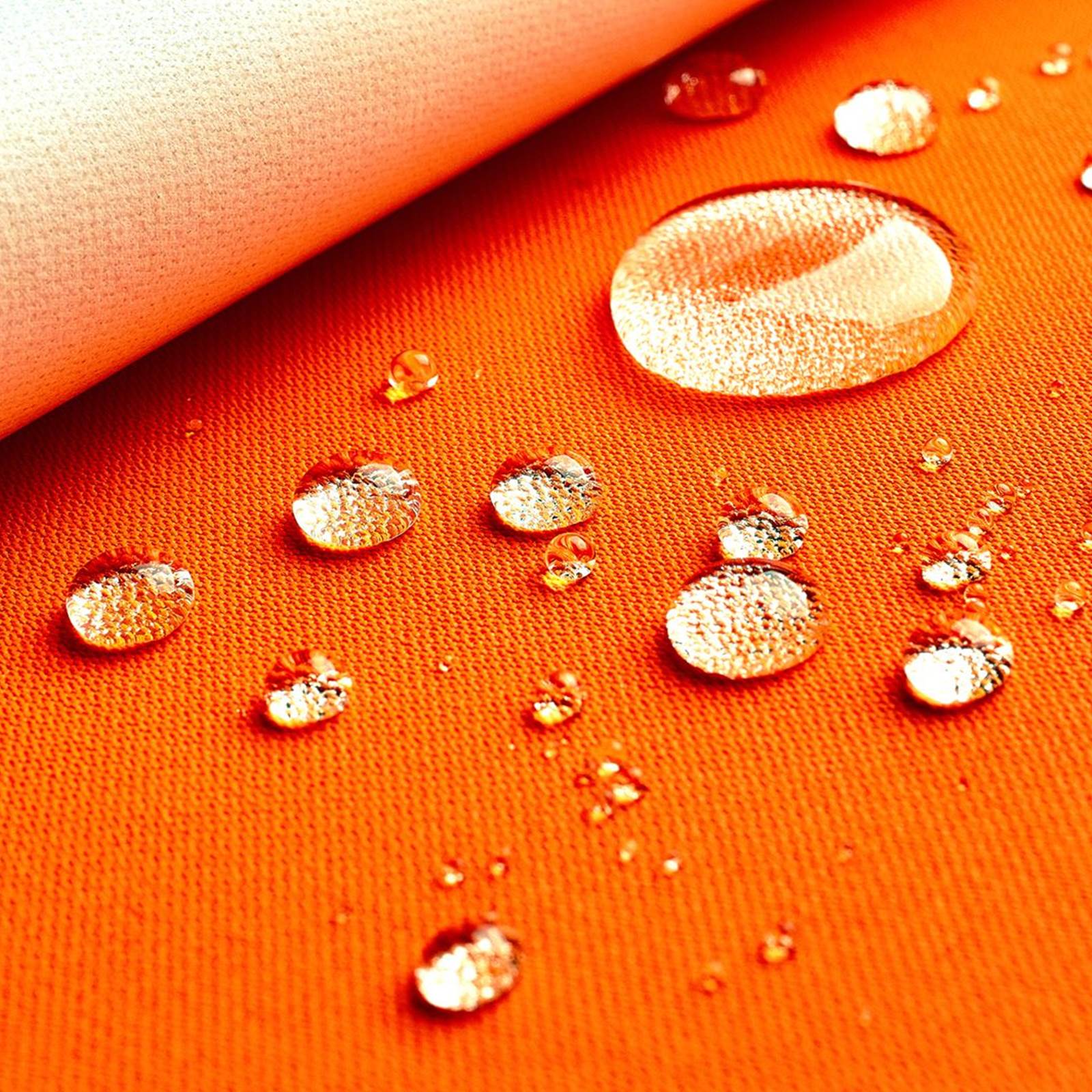 Greta - Tecido para exteriores laminado (laranja fluorescente)
