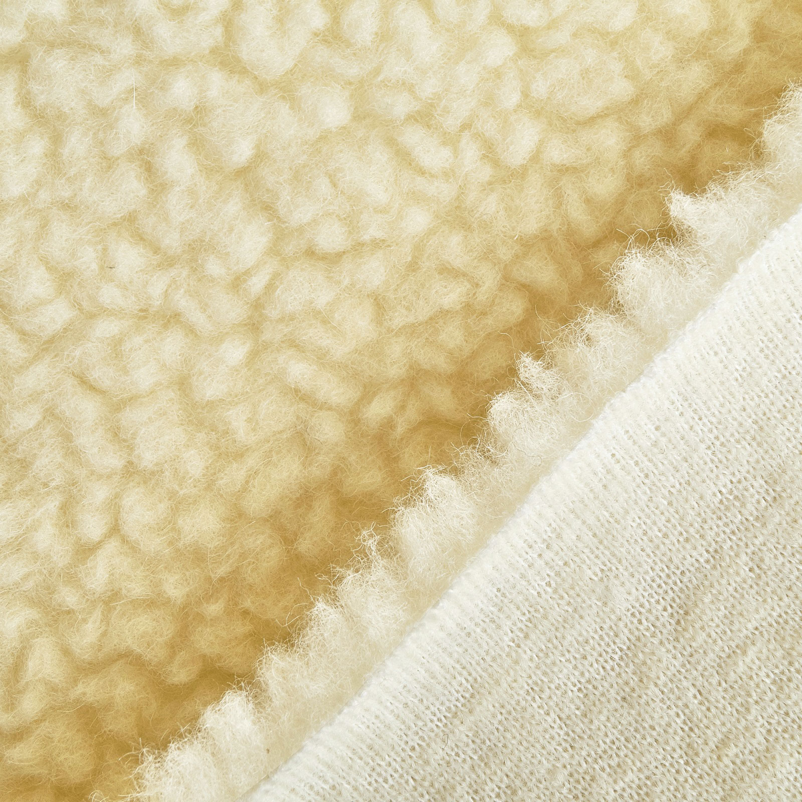 Shaun - Öko-Tex® peluche de lã de ovelha virgem - Natural - Por 0,5m