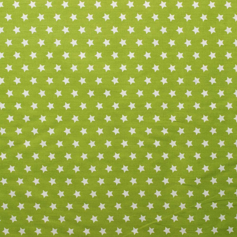 Estrelas - Tecido de algodão com motivo de estrela - verde claro