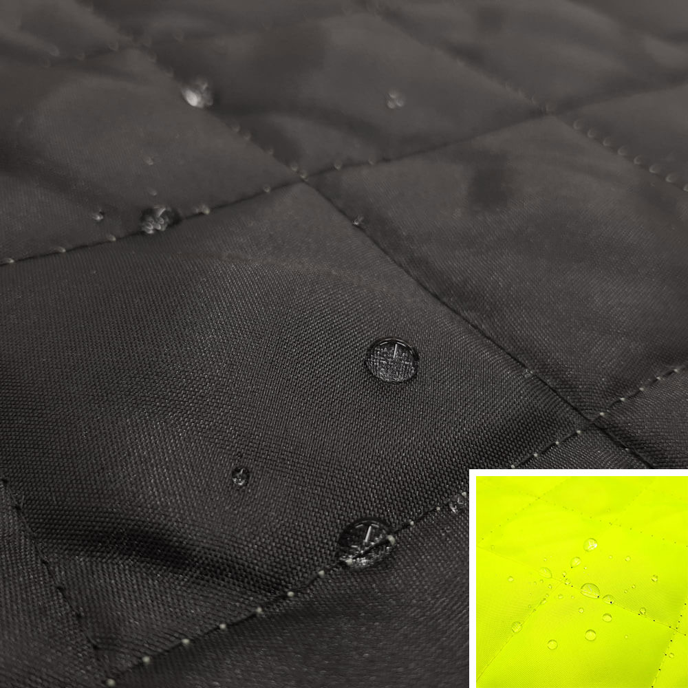Supervisible - Tecido exterior acolchoado Acolchoamento em xadrez - tecido leve 1B - Preto/amarelo claro EN20471 