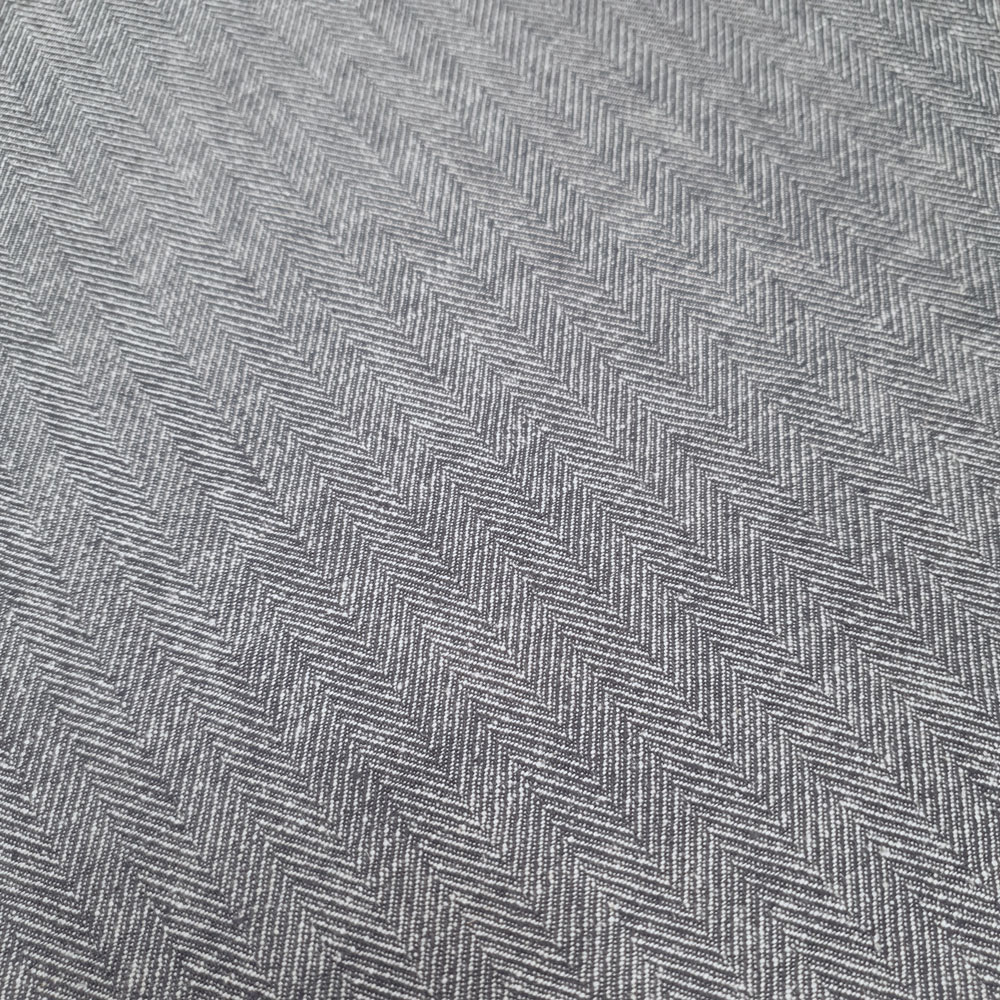 Fritz - Tecido de linho com padrão de espinha de arenque - Sueco azul-branco