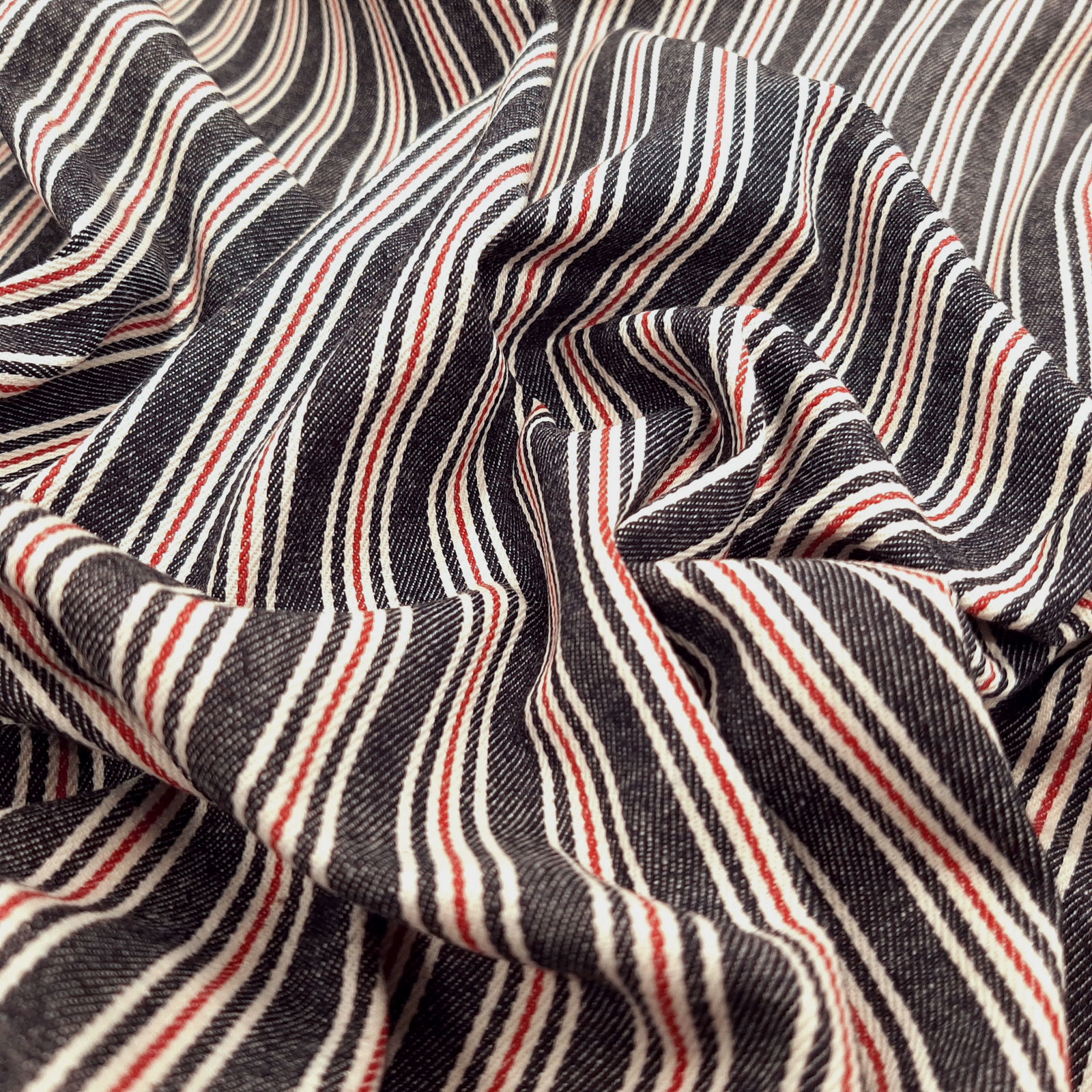Carline - calças de ganga marítimas listradas - tecido multicolor
