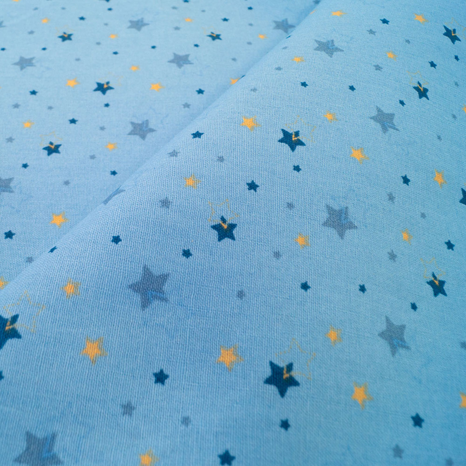 Tecido de algodão - Céu estrelado azul claro