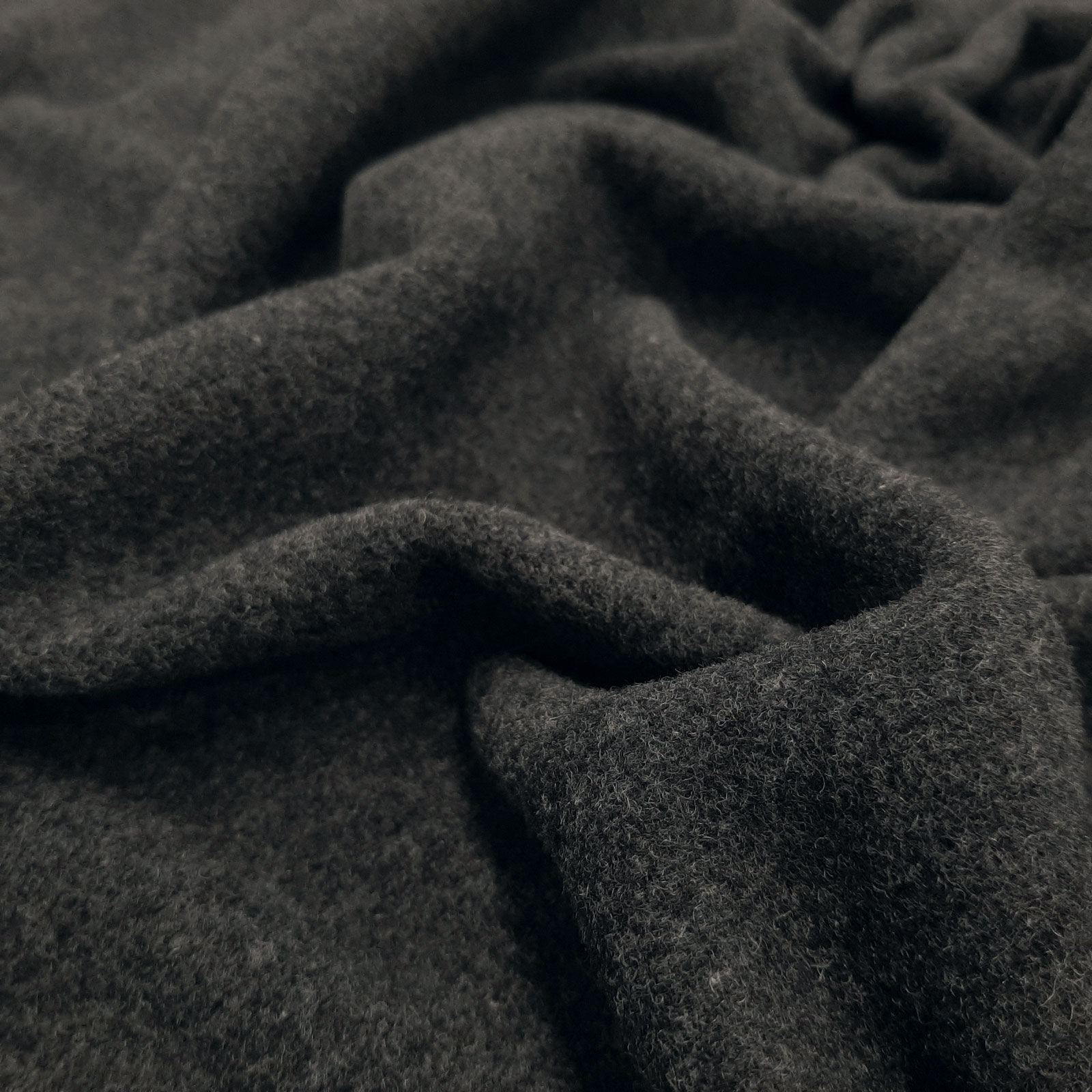 Mountain - Tecido de lã de caxemira, lã de casaco - Lã de melancola cinzenta escura