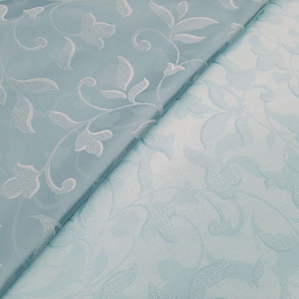 Jacquard Hanni - Tecido de cortina e toalha de mesa - Azul Cristal