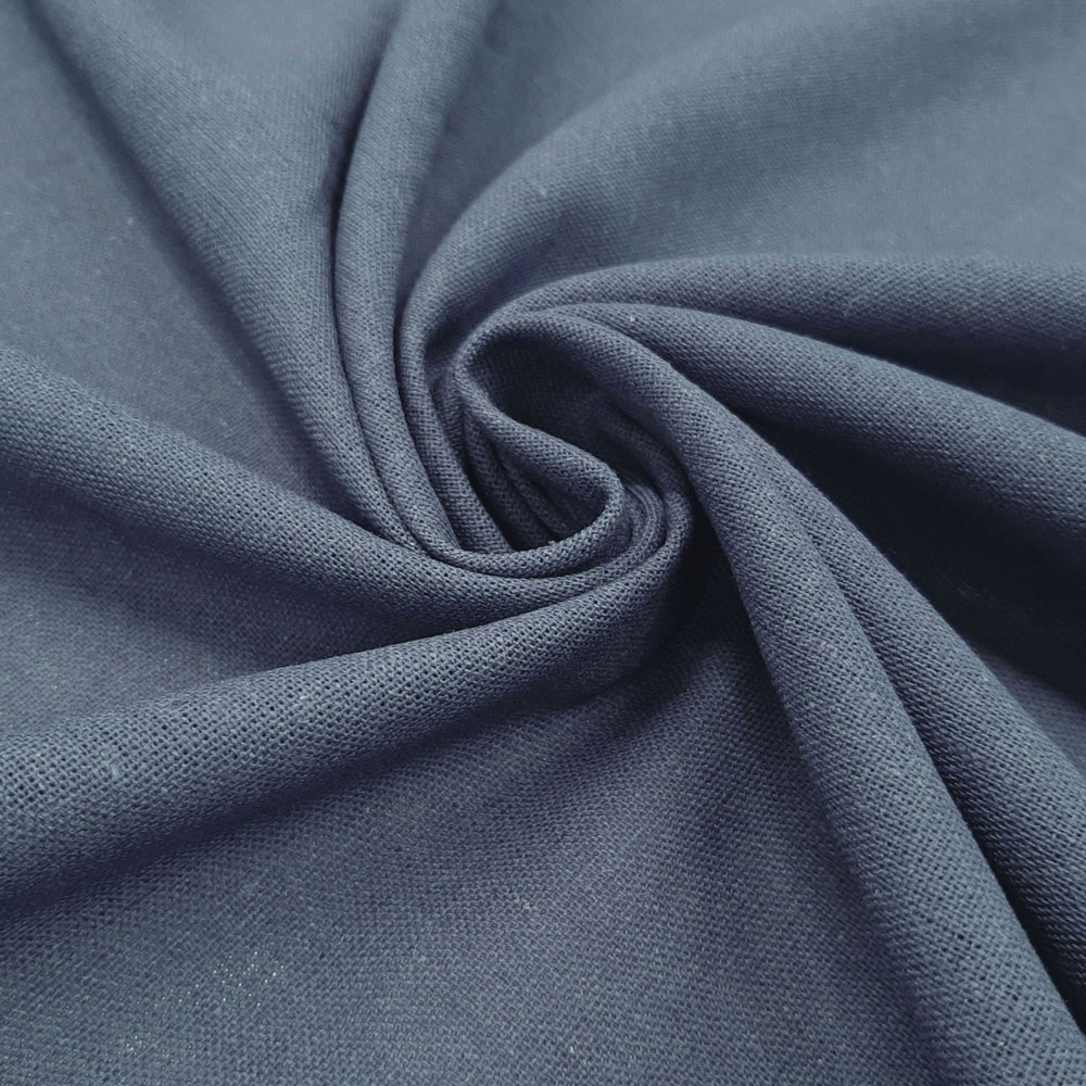 Bella - tecido de linho natural de algodão - Azul Fumado