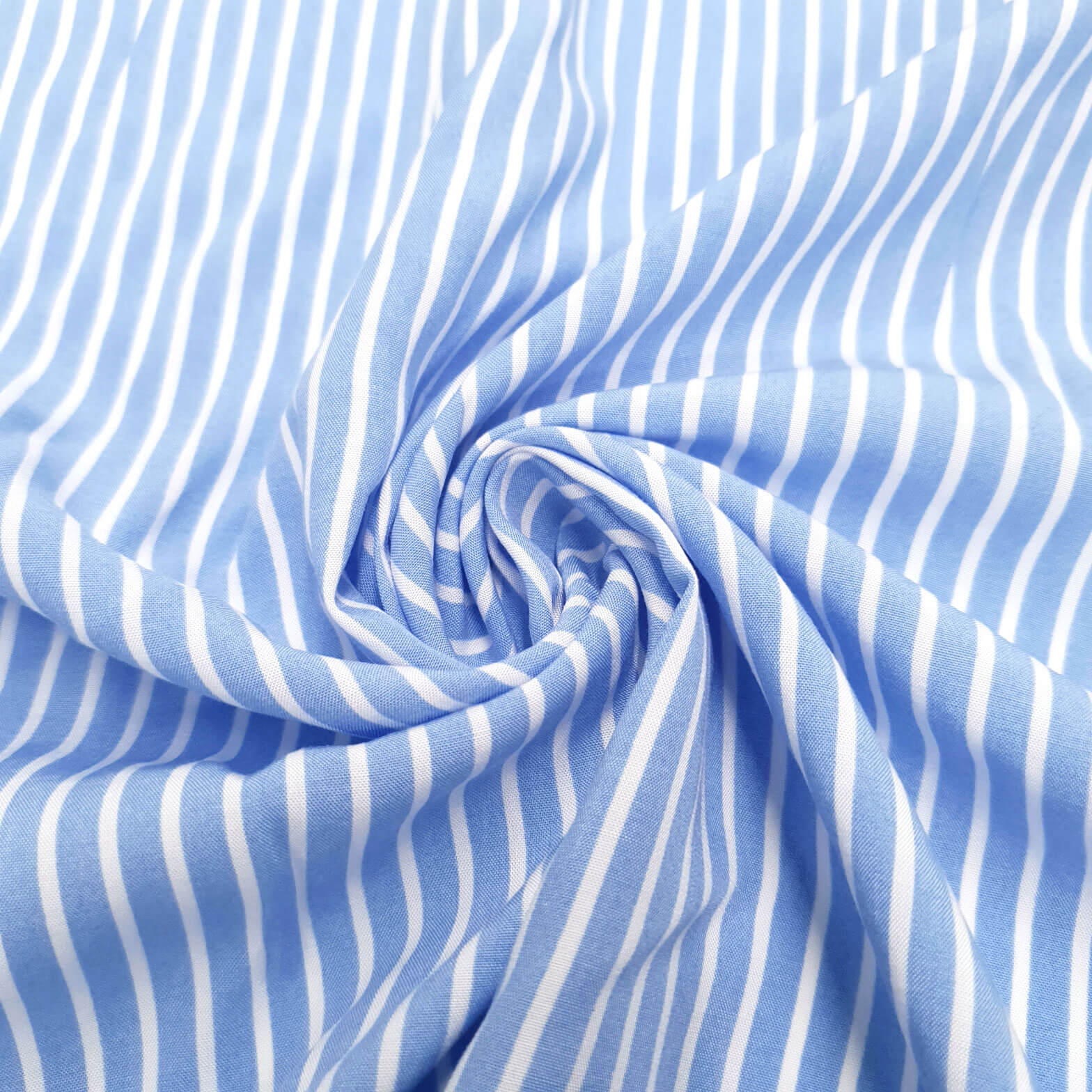 Kaito - tecido de algodão claro com estampado de riscas - azul claro-branco 