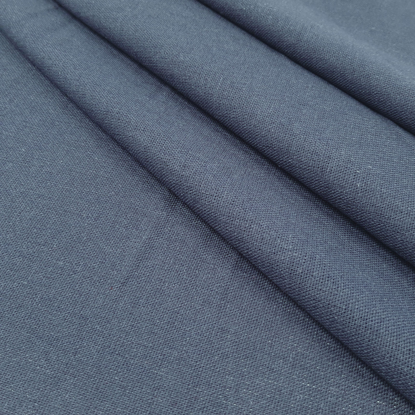 Bella - tecido de linho natural de algodão - Azul Fumado